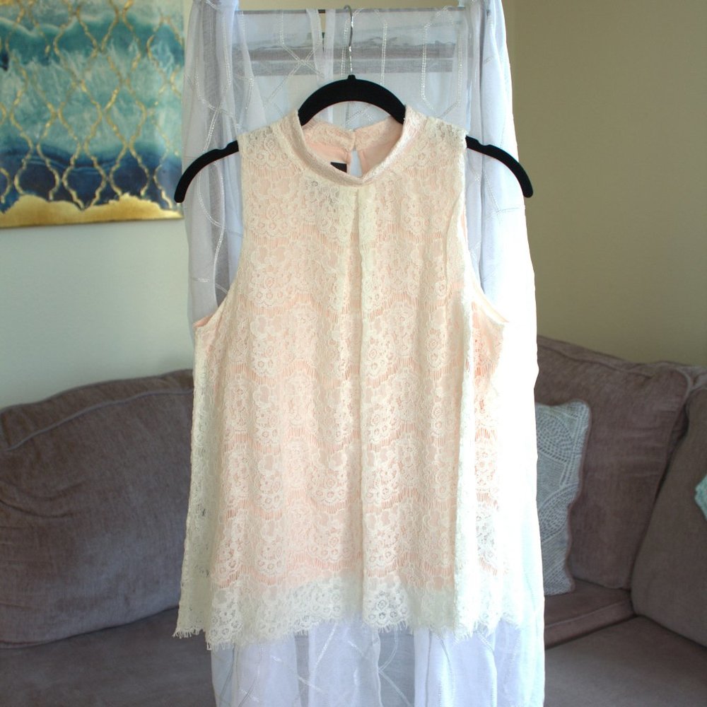 BCX Lace Blouse | Sleeveless Business Casual Tank